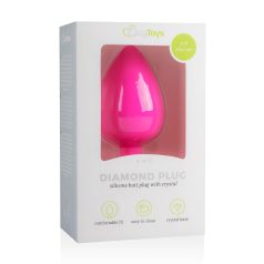 Easytoys Diamond - analkjede med hvit stein (stor) - rosa