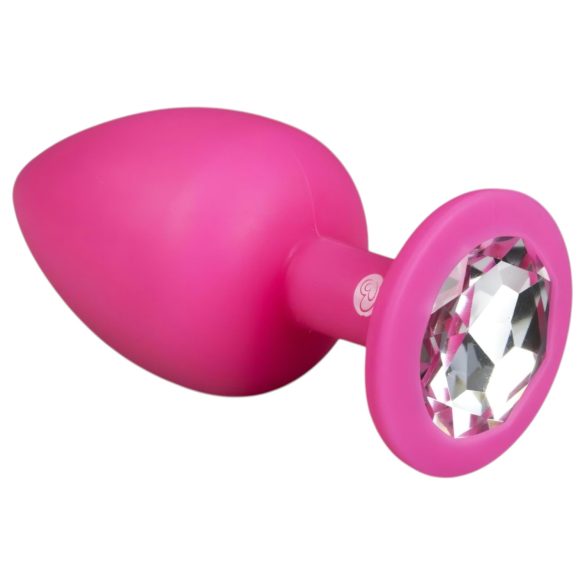 Easytoys Diamond - analkjede med hvit stein (stor) - rosa