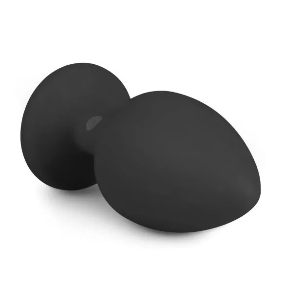 Easytoys Diamant - svart analplugg med hvit stein (stor)