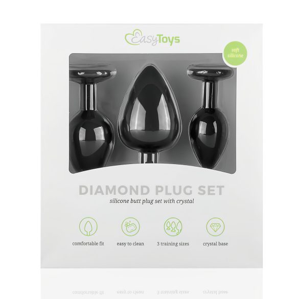 Easytoys Diamond - analpluggsett (svart)