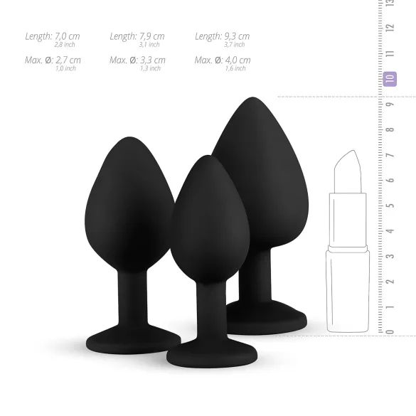 Easytoys Diamond - analpluggsett (svart)