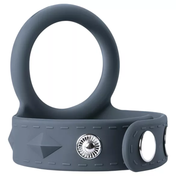 Boners L-strap - Penisring & testikkelring i ett (grå)