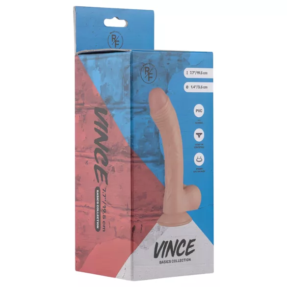 Real Fantasy Vince - dildo med forhud og testikler - 19,5cm (naturlig)