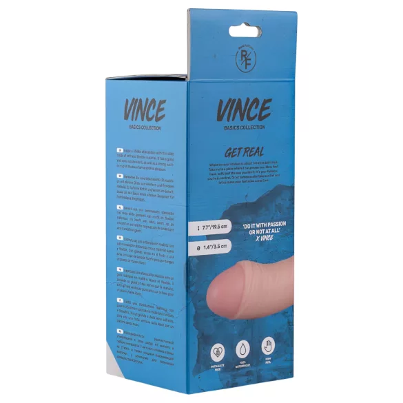 Real Fantasy Vince - dildo med forhud og testikler - 19,5cm (naturlig)