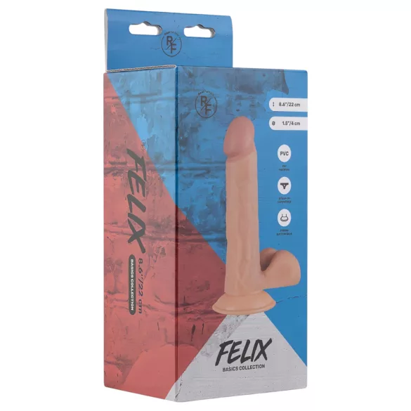 Real Fantasy Felix - naturtro dildo med testikler - 22 cm (naturlig)