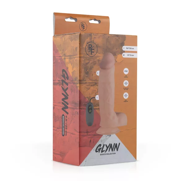 Real Fantasy Glynn - oppladbar, naturtro vibrator - 25 cm (hudfarget)