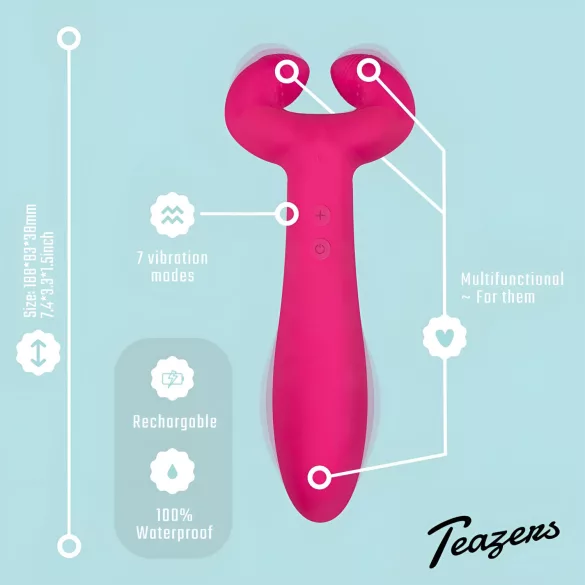 Easytoys Par - oppladbar, vanntett parvibrator (rosa)