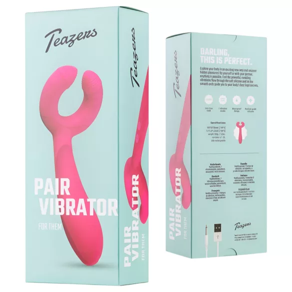 Easytoys Par - oppladbar, vanntett parvibrator (rosa)