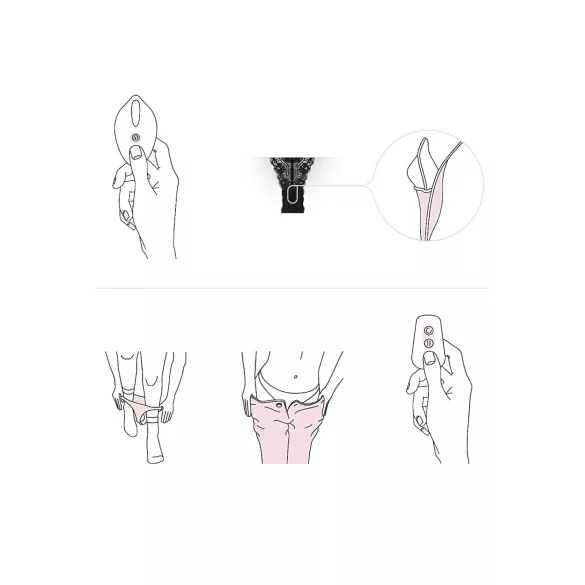 Pantyrebel - trådløs vibrerende truse med oppladbart batteri (svart, S-L)