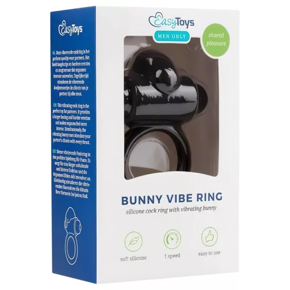 EasyToys Bunny - vibrerende penisring (svart)