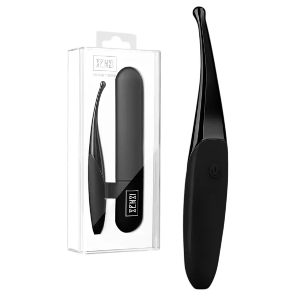 Senzi – oppladbar, vanntett klitorisdildo (svart)