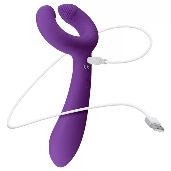 Easytoys Par - oppladbar, vanntett parvibrator (lilla)