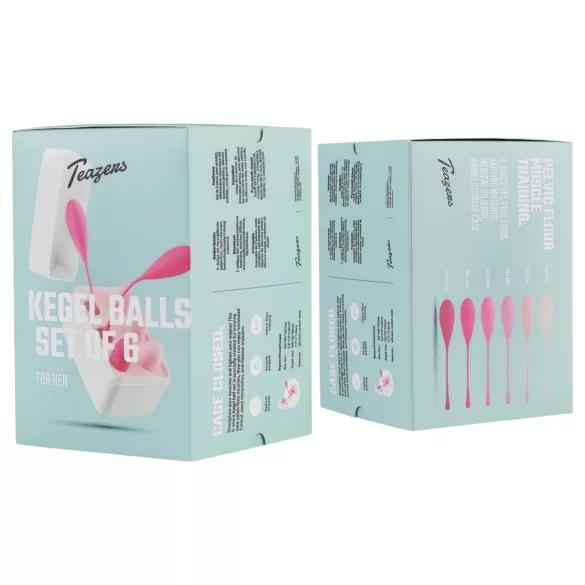 Teazers - 6‑delt kegelkulessett (rosa)