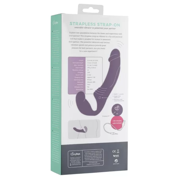 Easytoys - oppladbar, stroppeløs strap-on vibrator (lilla)