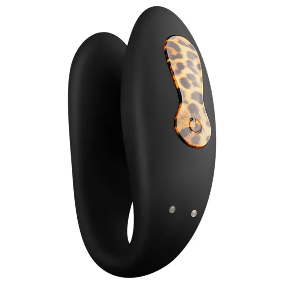 Panthra Zuna - oppladbar, vanntett parvibrator (leopard‑svart)