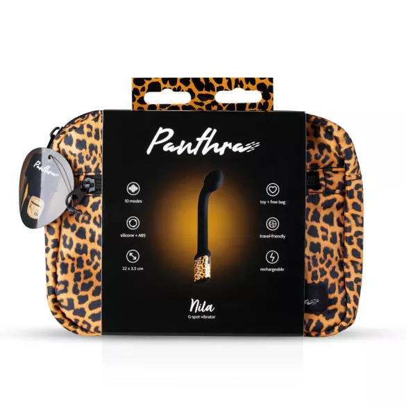 Panthra Nila - oppladbar, vanntett G-punktvibrator (leopardsvart)
