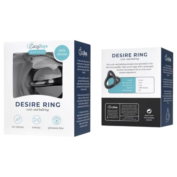 Easytoys Desire Ring - elastisk penis- og ballring (svart)