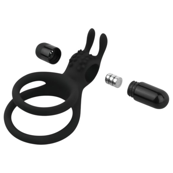 Easytoys Share Ring - vibrerende penis- og testikkelring (svart)