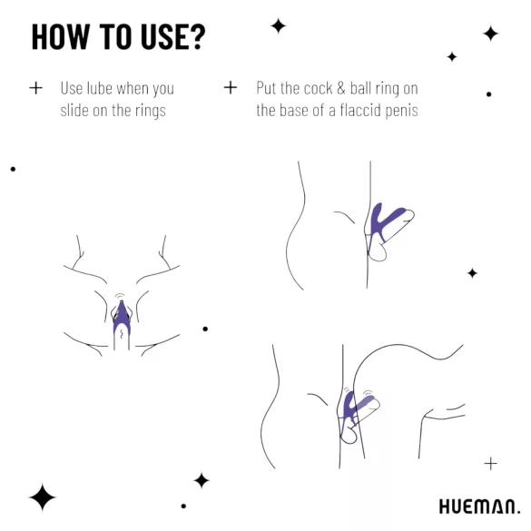 Hueman Infinity Ignite - vibrerende penis- og testikkelring (lilla)