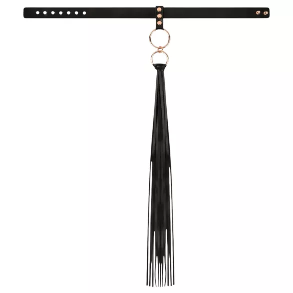 Rosy Gold - halsbånd & pisk (svart)