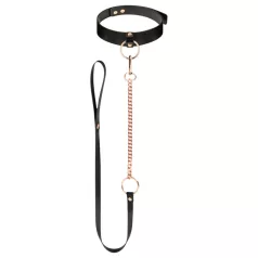 Rosy Gold - halsbånd og bånd (svart-roségull)