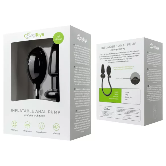EasyToys - oppblåsbar analplugg (svart)