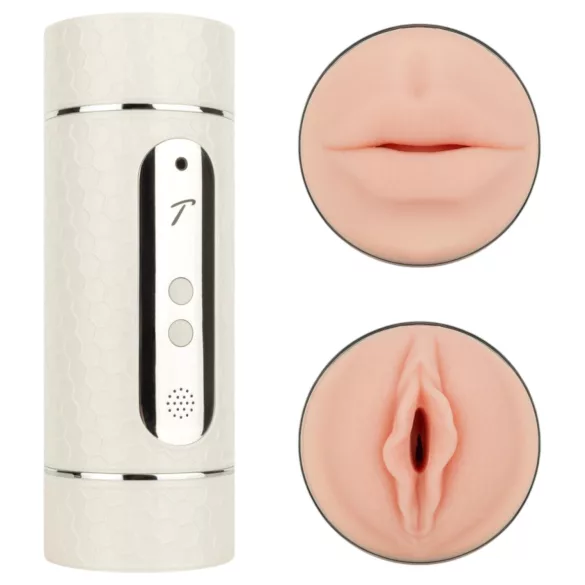 Teazers - stemmekontrollert oral- og vaginamasturbator (hvit)