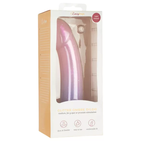 EasyToys Mermaid - glitrende dildo - 19 cm (rosa)