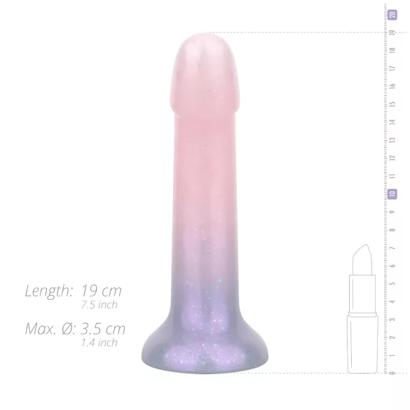EasyToys Mermaid - glitrende dildo - 19 cm (rosa)