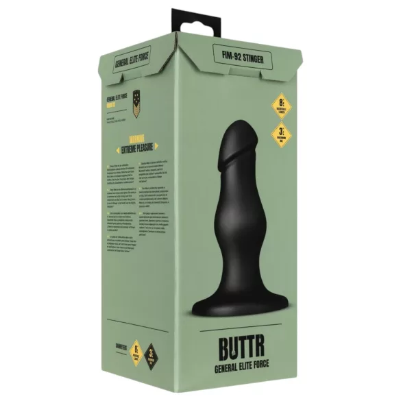 BUTTR FIM-92 - sort sugekoppsdildo (svart)