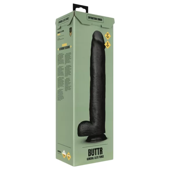 BUTTR Dingo - gigantisk realistisk dildo - 43 cm (svart)