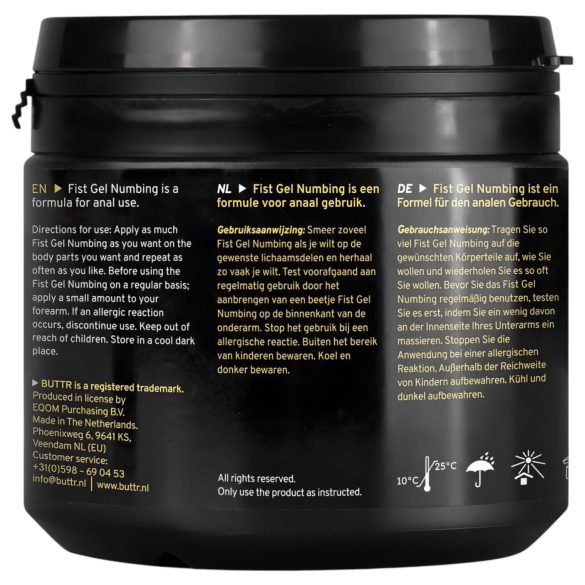 BUTTR - bedøvende fisting-gel (500 ml)