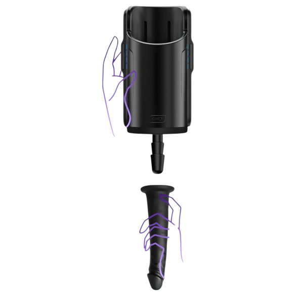 Kiiroo realistisk vakuumdildo - 19 cm (svart)