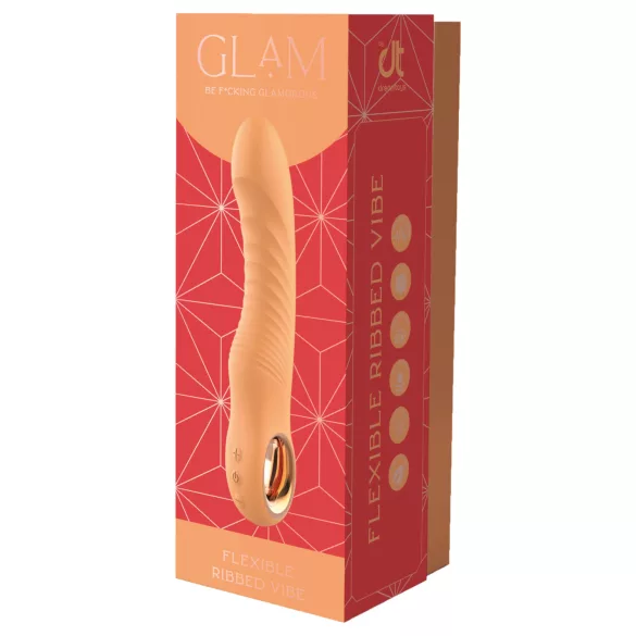 Glam - fleksibel, rillet vibrator (ferskenfarget)