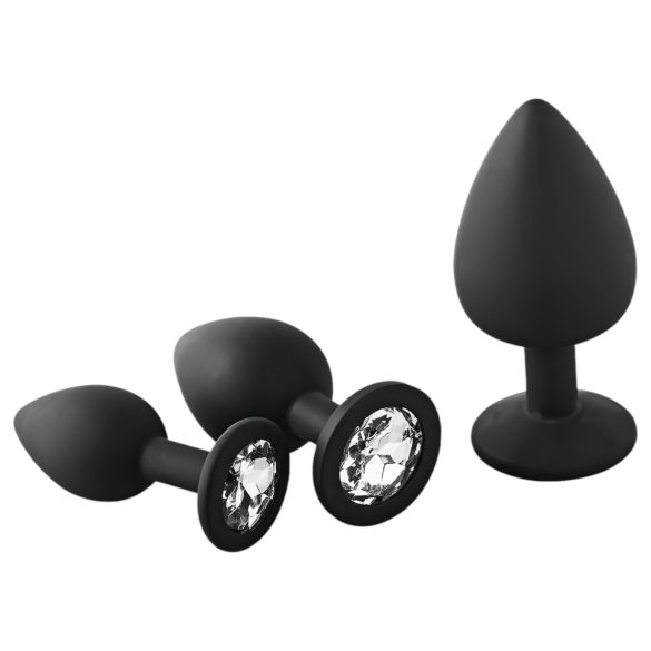 Dreamtoys Fantasstic - anal plugg sett - 3 stk (svart)