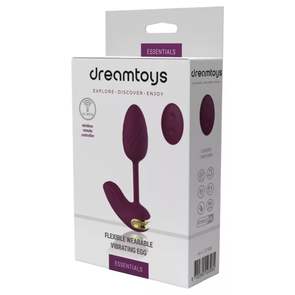 Dreamtoys Essentials - bærbart fleksibelt vibrerende egg (lilla)