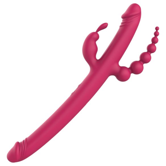 Dreamtoys Anywhere Pleasure Vibe - oppladbar, 4-armet vibrator (rosa)