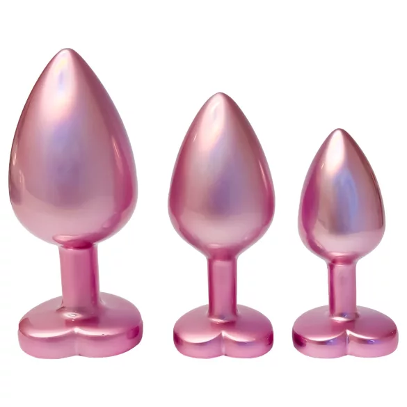 Dreamtoys Gleaming Love - hjerteformet analpluggssett (rosa)