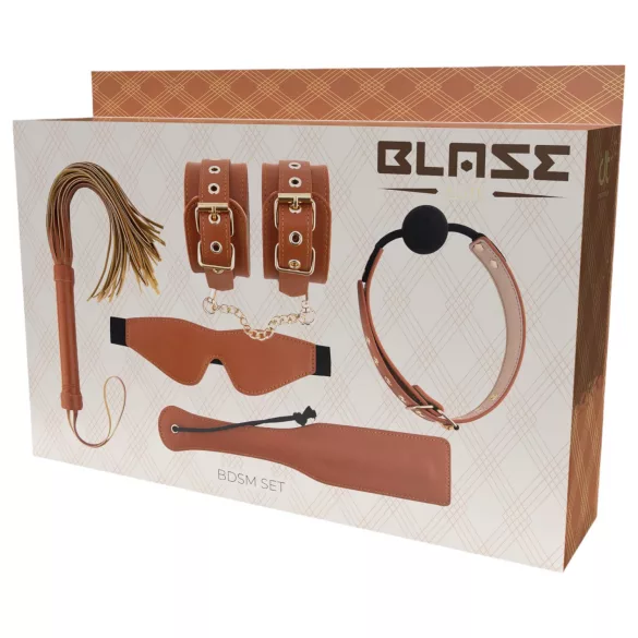 Blaze Elite - BDSM sett - 5 deler (konjakk)