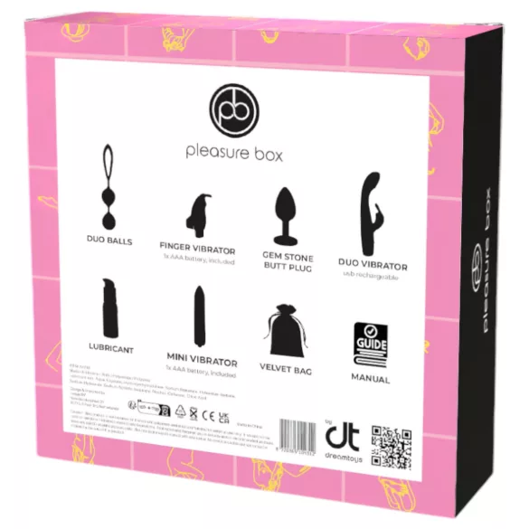 Lekesett med vibratorer - 6 deler (rosa-lilla)
