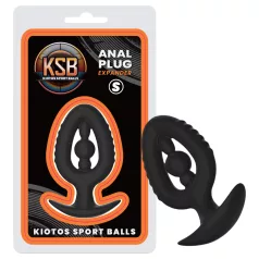 Kiotos - silikon analplugg med dilatator S (svart)
