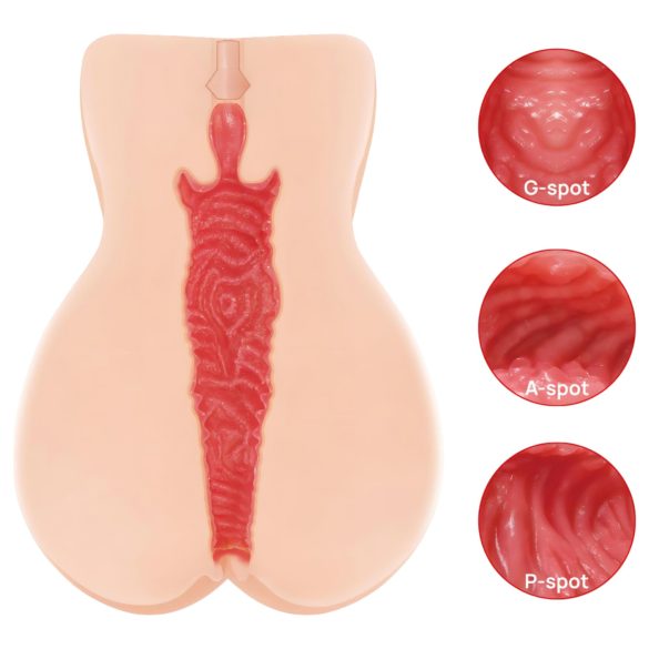 Kokos Onahole 004 - Dobbel Lag Onaniprodukt (Hudfarget)