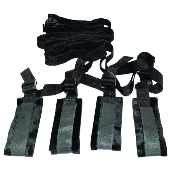 S&M - Bondage Sett for Sengen (Svart)