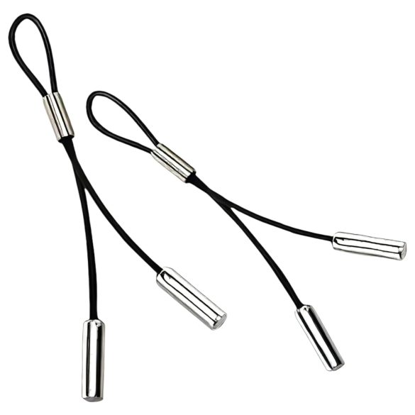 Crave - ekte lær brystpynt med stålanheng (2 stk)