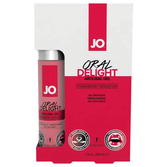 System JO Oral Delight - kjølende, spiselig glidemiddel - jordbær (30 ml)