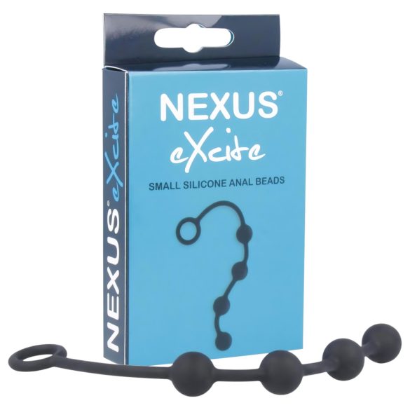 Nexus Excite - 4 perlers analdildo - svart (liten)
