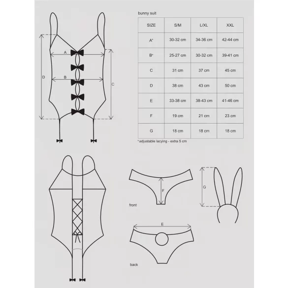 Obsessive - Sexy-kaninkostyme (rosa) - L/XL
