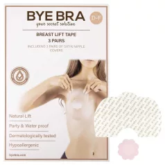 Bye Bra D-F - usynlig brystløft-tape - rosa (6 stk)