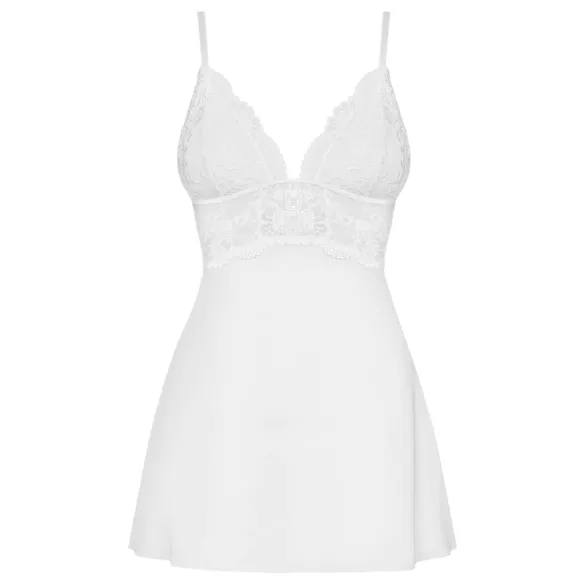 Obsessive 810-BAB-2 - blonder babydoll og truse (hvit)