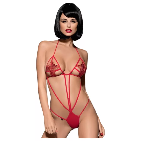 Obsessive Luiza - tulipan og stropp body - rød (S/M)